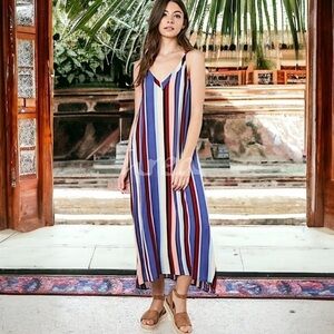 Striped Multicolor Maxi Dress